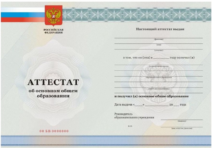 Аттестат 9 класс 2011-2013